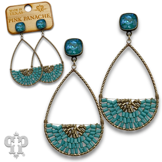 Woven bead teardrop earring with crystals from Swarovski®- LC