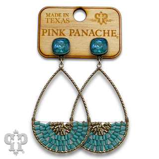 Woven bead teardrop earring with crystals from Swarovski®- LC