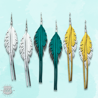 Genuine leather fringe earring, last call