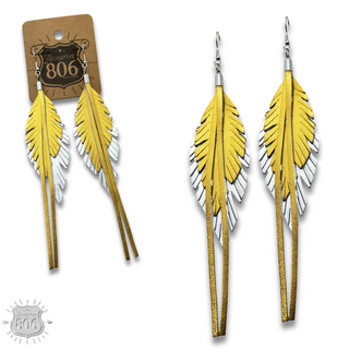 Genuine leather fringe earring, last call
