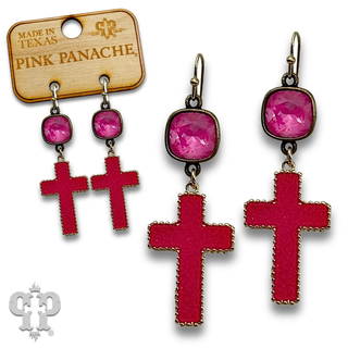 Neon cross earringwith crystals from Swarovski® - LC