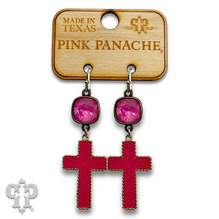 Neon cross earringwith crystals from Swarovski® - LC