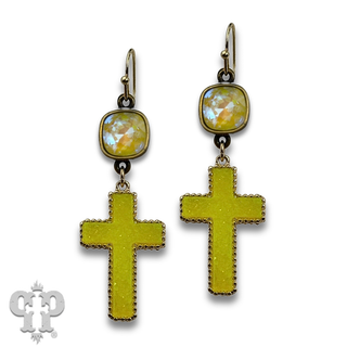 Neon cross earringwith crystals from Swarovski® - LC