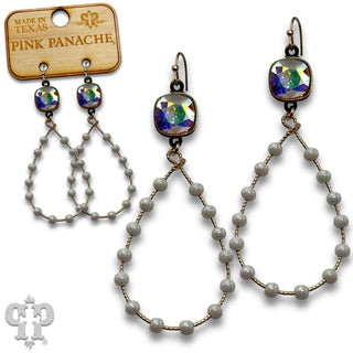 Iridescent teardrop earring with crystals from Swarovski®- LC