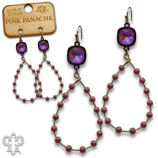 Iridescent teardrop earring with crystals from Swarovski®- LC