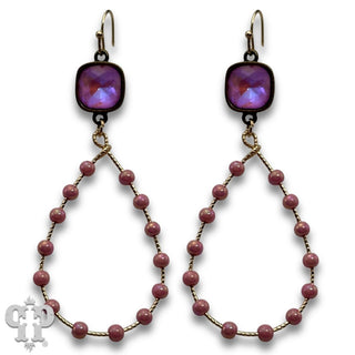 Iridescent teardrop earring with crystals from Swarovski®- LC