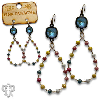 Iridescent teardrop earring with crystals from Swarovski®- LC