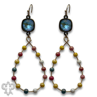 Iridescent teardrop earring with crystals from Swarovski®- LC