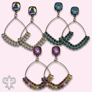 Pointed teardrop earring with crystals from Swarovski® - LC