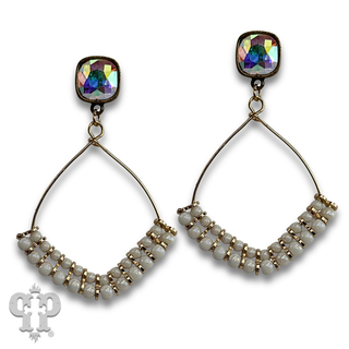 Pointed teardrop earring with crystals from Swarovski® - LC