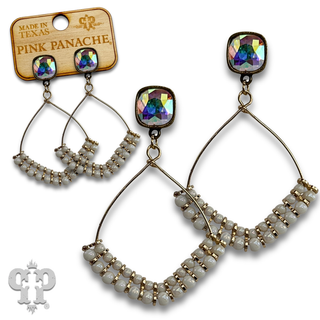 Pointed teardrop earring with crystals from Swarovski® - LC