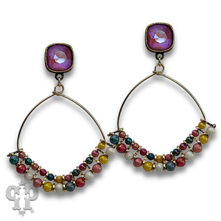 Pointed teardrop earring with crystals from Swarovski® - LC