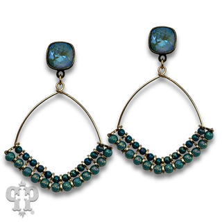 Pointed teardrop earring with crystals from Swarovski® - LC