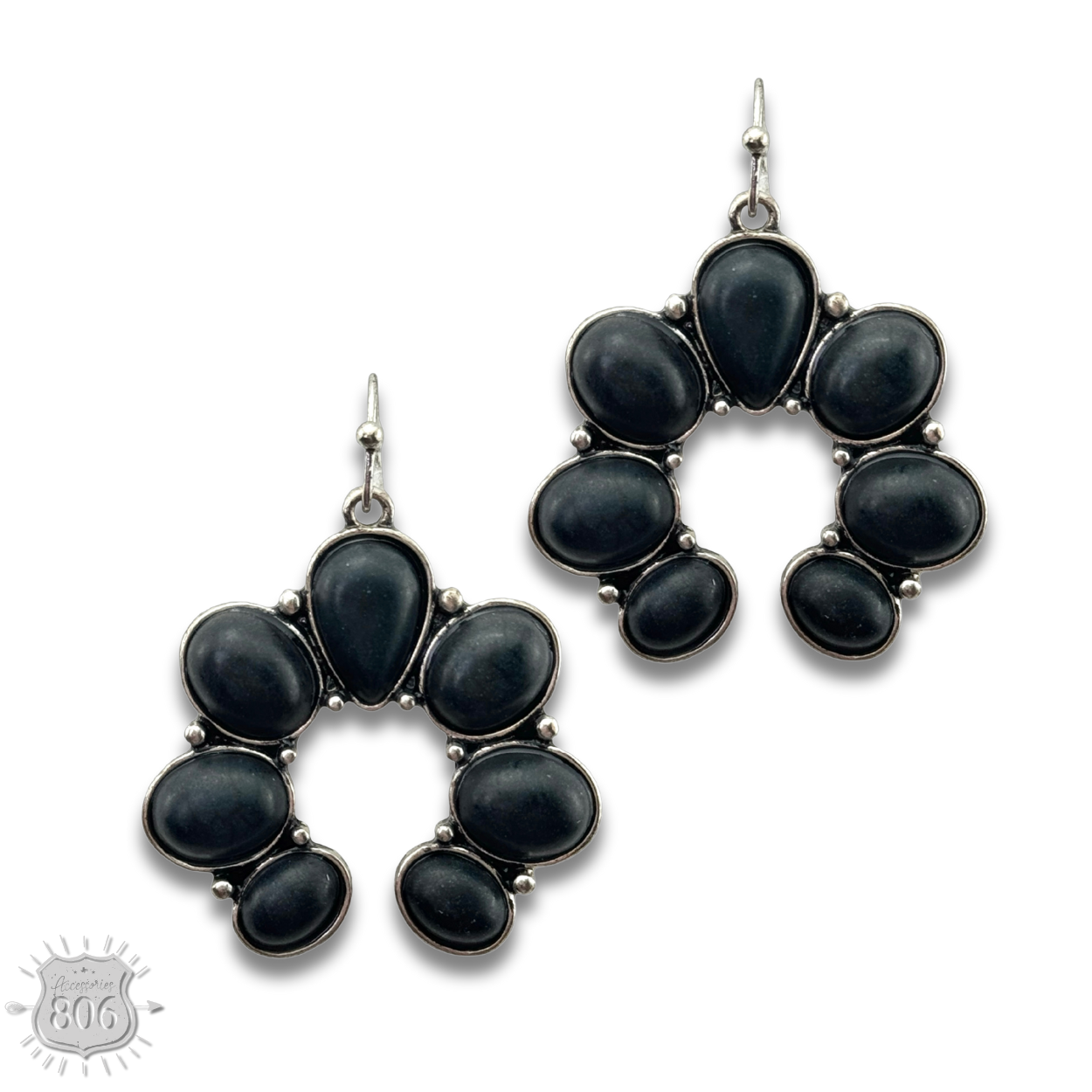 Western stone squash blossom earring, last call