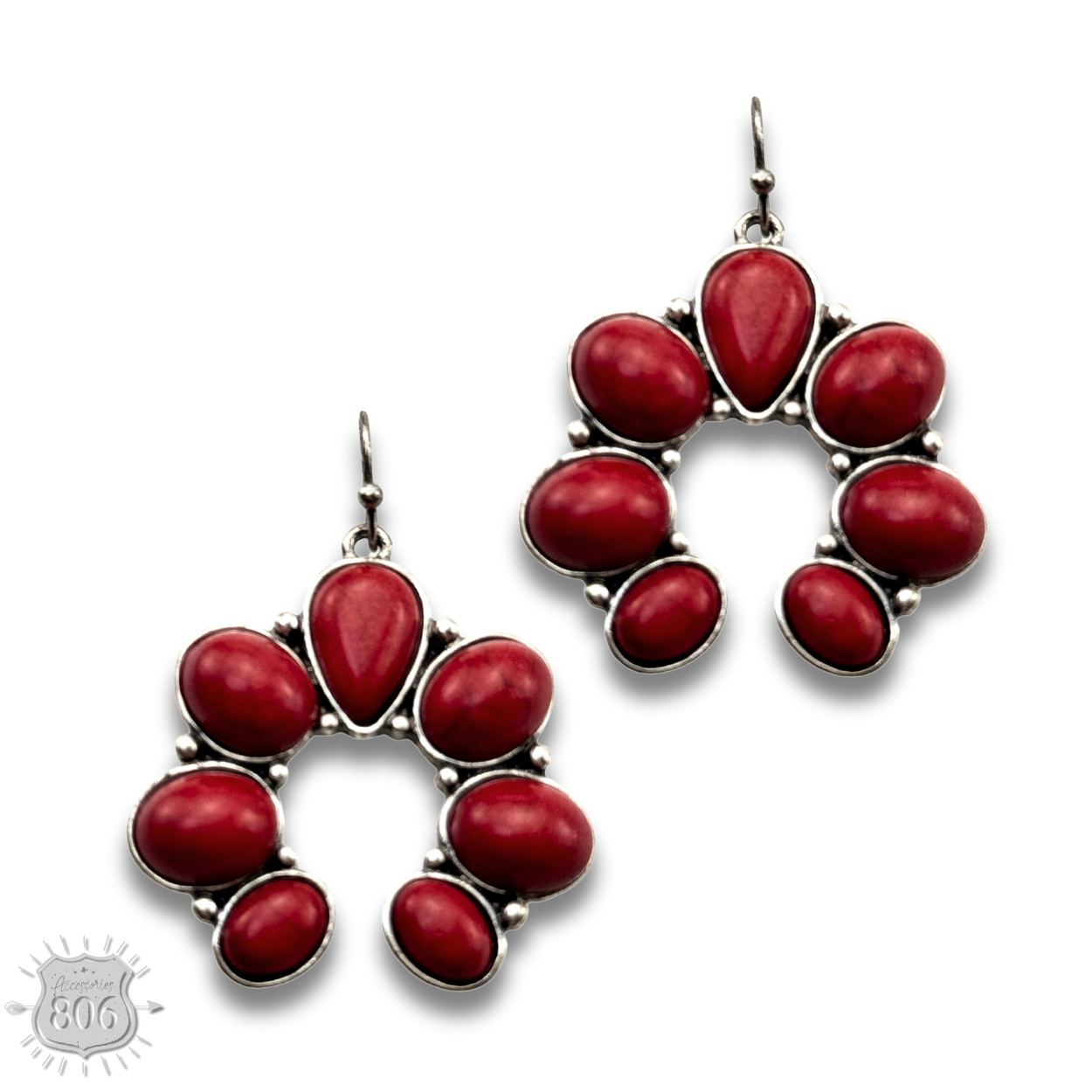 Western stone squash blossom earring, last call