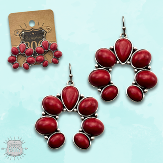Western stone squash blossom earring, last call