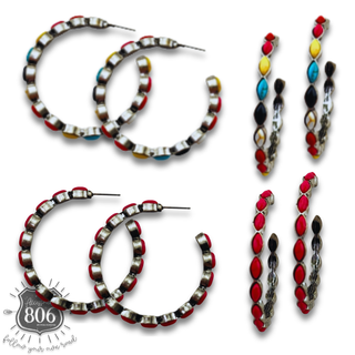 Hoop earing with set in stones, last call