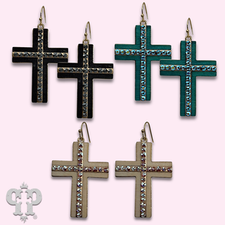 Cross earring with crystals from Swarovski®- LC