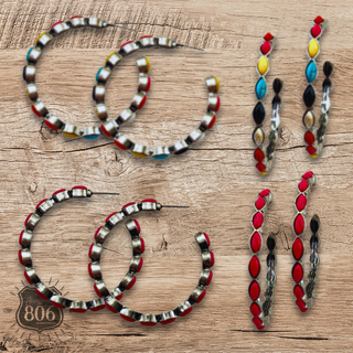 Hoop earing with set in stones, last call