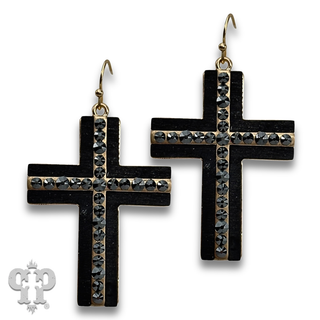 Cross earring with crystals from Swarovski®- LC