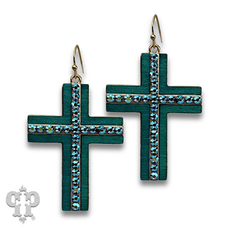 Cross earring with crystals from Swarovski®- LC