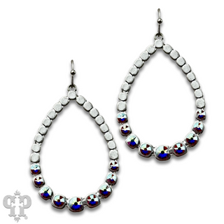 Matte finish teardrop earring, Austrian crystals