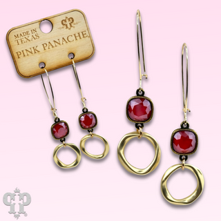Red crystal earring
