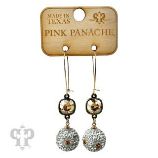 Crystal mesh floral pattern dangle earring with Austrian crystal