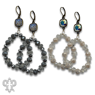 Faceted bead teardrop earring with crystals from Swarovski® - LC