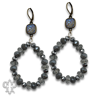 Faceted bead teardrop earring with crystals from Swarovski® - LC