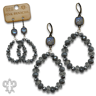Faceted bead teardrop earring with crystals from Swarovski® - LC