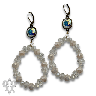 Faceted bead teardrop earring with crystals from Swarovski® - LC