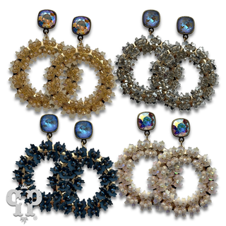 Flower wreath earring with crystals from Swarovski® - LC