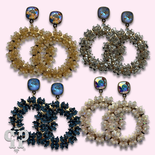 Flower wreath earring with crystals from Swarovski® - LC
