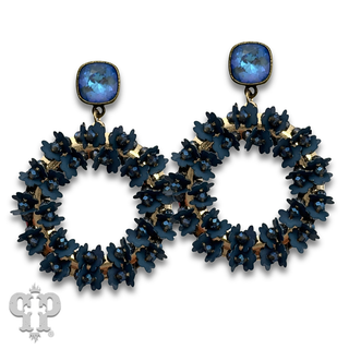 Flower wreath earring with crystals from Swarovski® - LC
