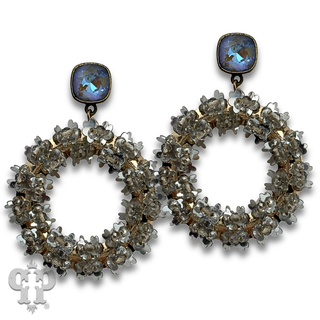 Flower wreath earring with crystals from Swarovski® - LC
