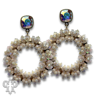 Flower wreath earring with crystals from Swarovski® - LC