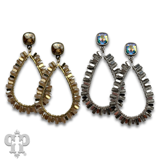 Metallic teardrop with crystals from Swarovski®- LC
