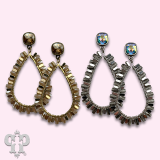 Metallic teardrop with crystals from Swarovski®- LC