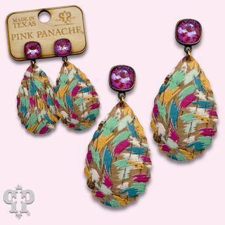 Printed cork teardrop with crystals from Swarovski® - LC