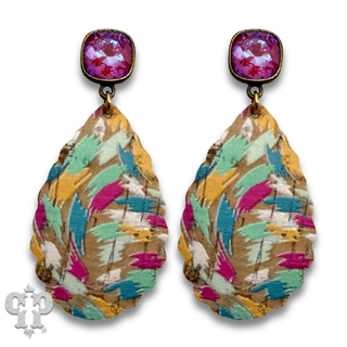 Printed cork teardrop with crystals from Swarovski® - LC