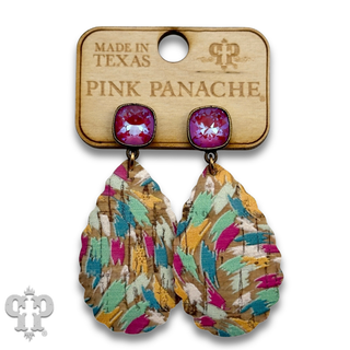 Printed cork teardrop with crystals from Swarovski® - LC