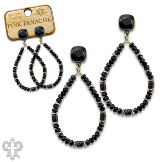 Beaded teardrop and Austrian crystal dangle earring
