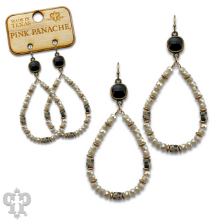 Beaded teardrop and Austrian crystal dangle earring