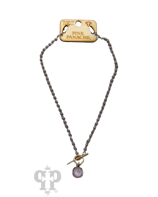Linked lavender bead necklace, Austrian crystal