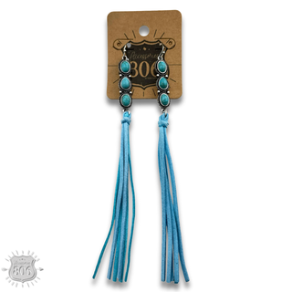 Triple stone and tassel earring