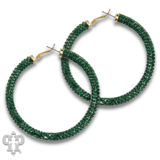 Large pave mesh hoop earring - LC