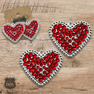 Sparkling rhinestone filled heart earring