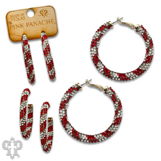 Rhinestone mesh hoop earring