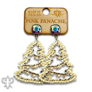 Faceted bead wrapped Christmas tree earring with crystals from Swarovski®